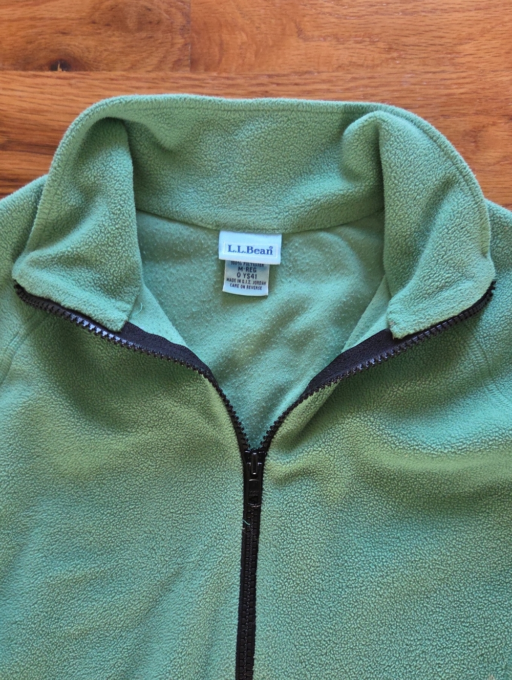 L.L. Bean Women's Light Green Fleece Zip Jacket